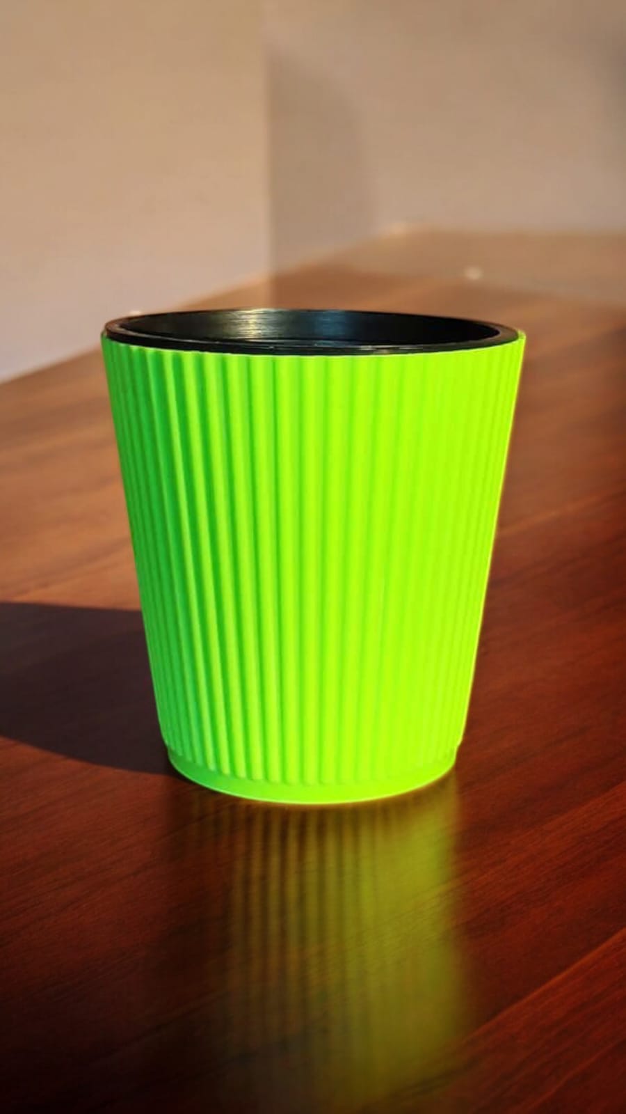 Set of 5 GREEN POT+INNER  pots RESSA 4 inch