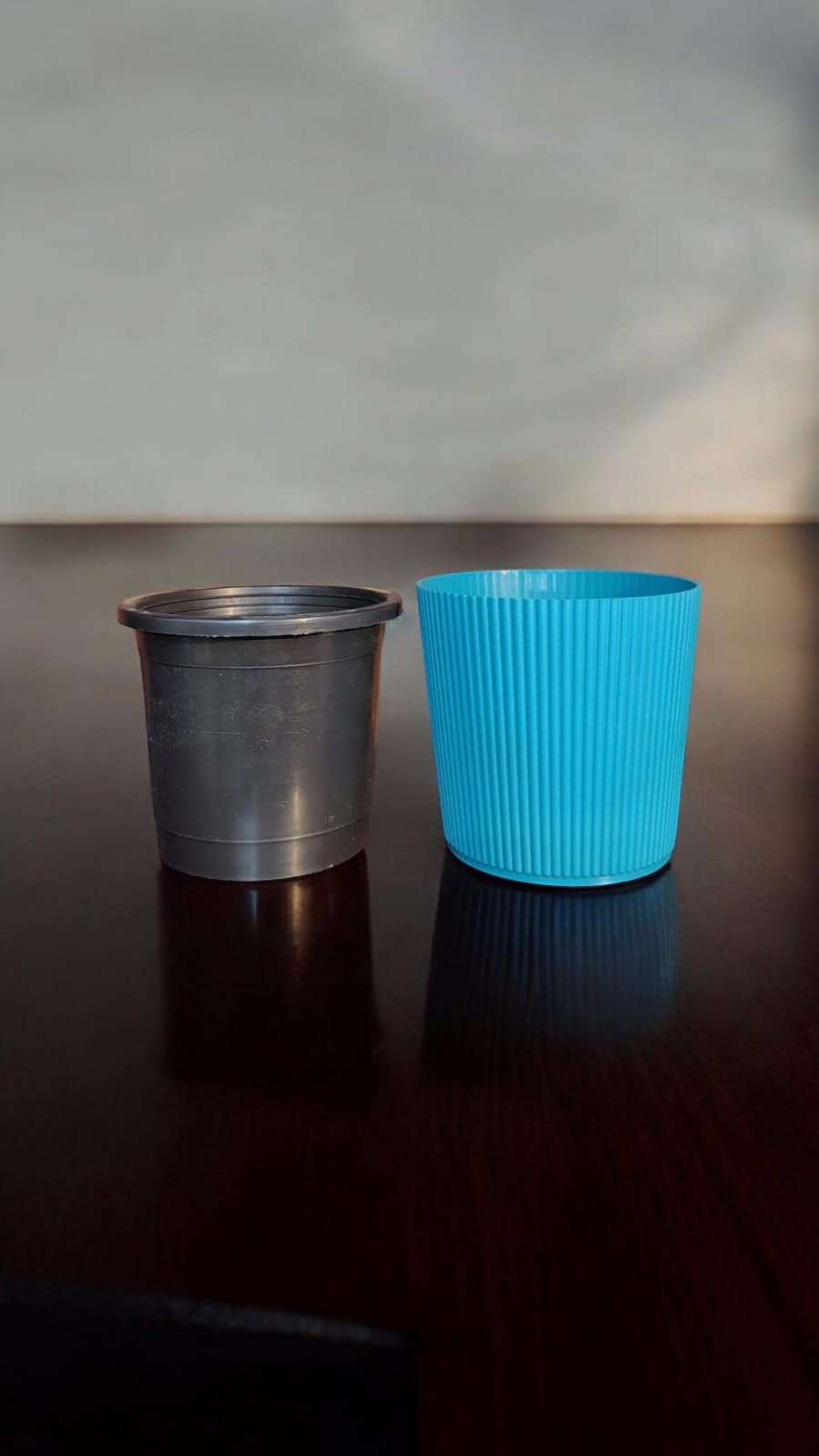 Set of 3 TEAL BLUE pots RESSA 5 inch