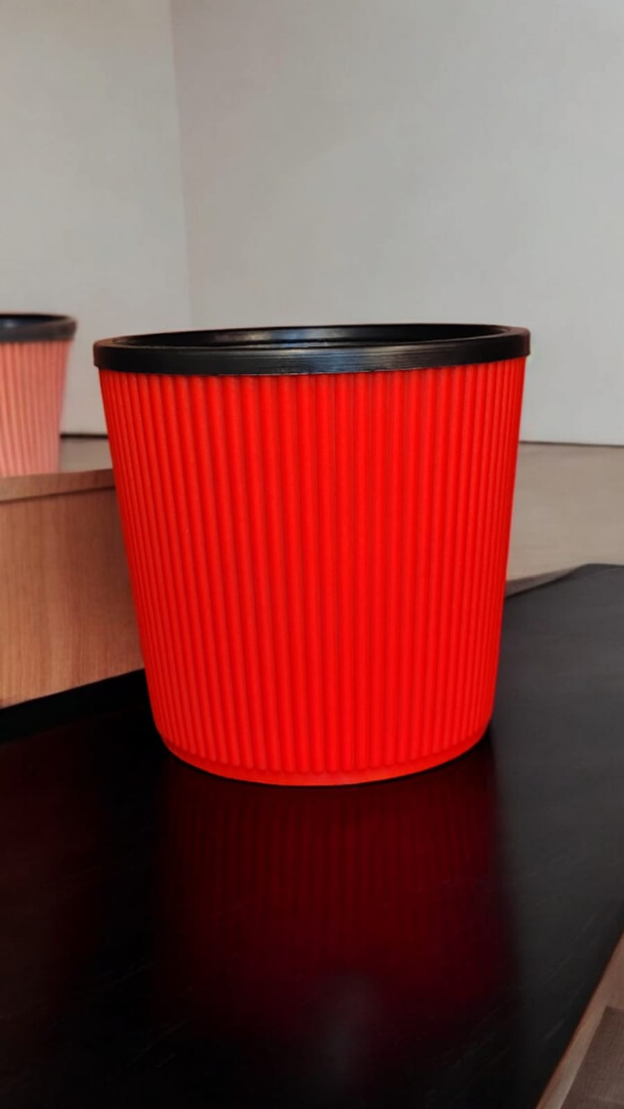 Set of 3 Red POTS +INNER  pots RESSA 5 inch