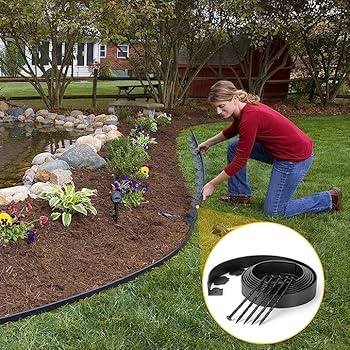 Plastic lawn edging 2 inch / garden boarder / grass boundary fence