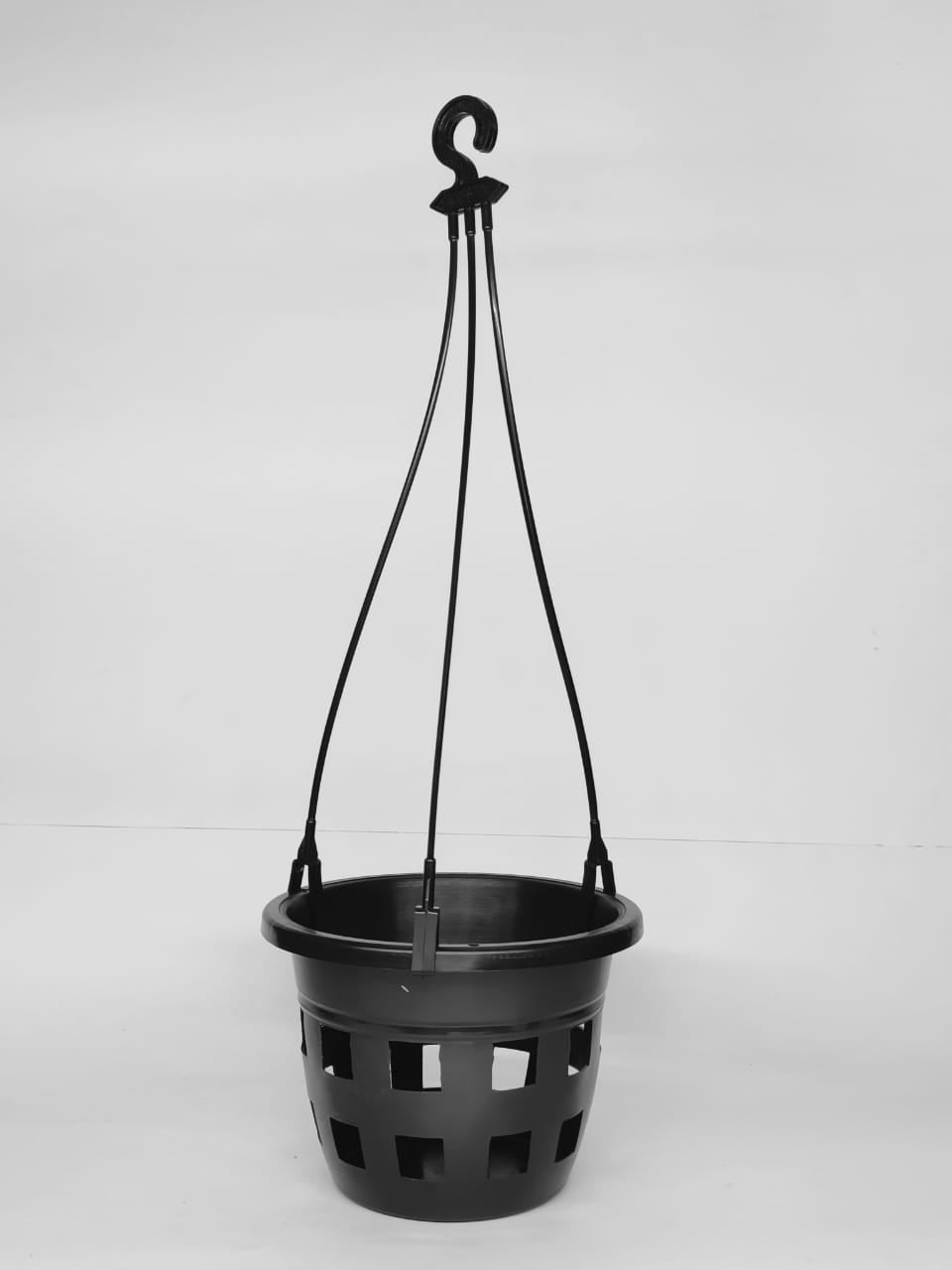 HANGING ORCHID POT BLACK +HANGER set of 5 NEW