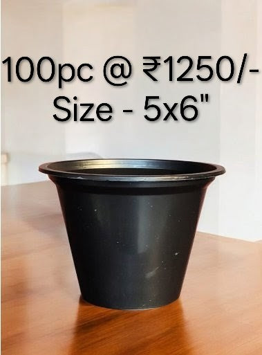 Black Pot / Rose pot/ Wide mouth pot