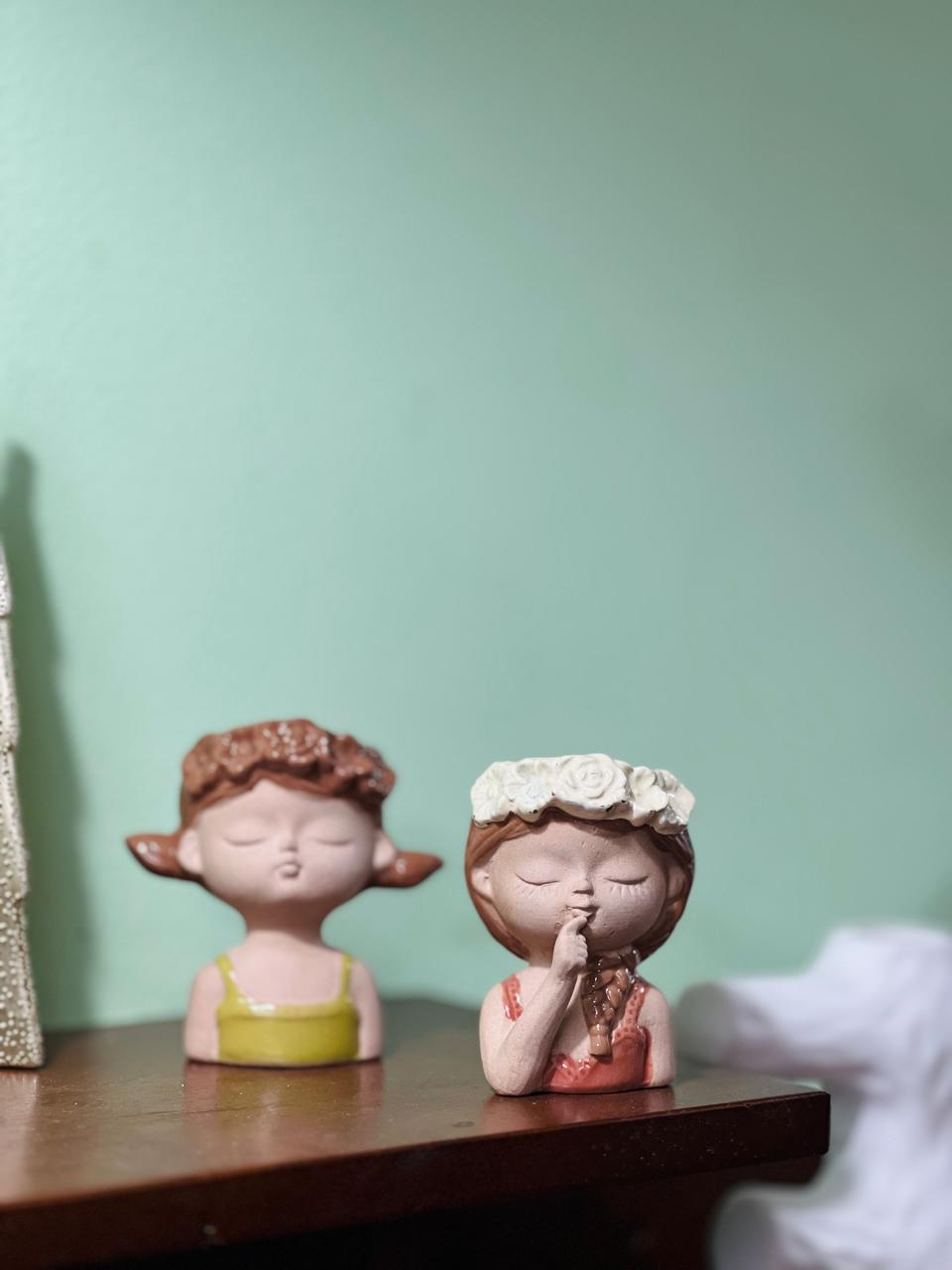 Girl planter(Set of 2) ceramic pots