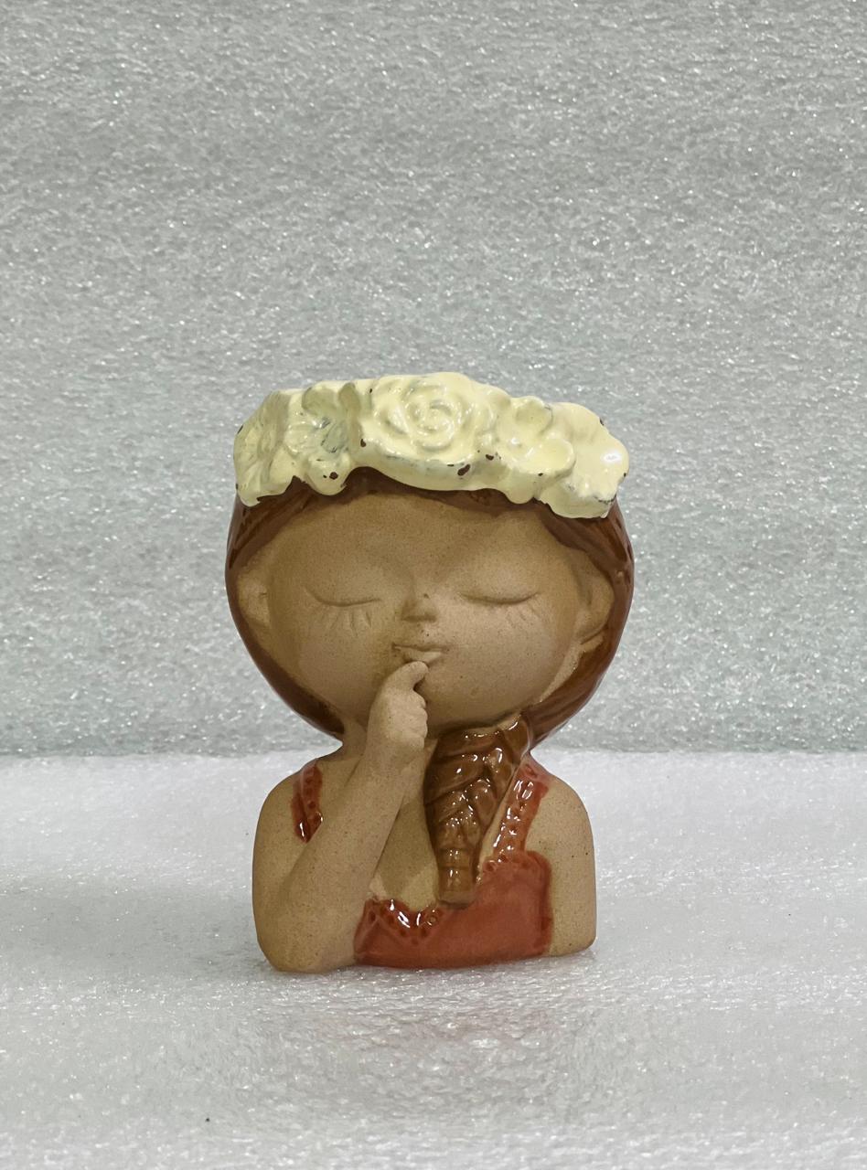Girl planter(Set of 2) ceramic pots