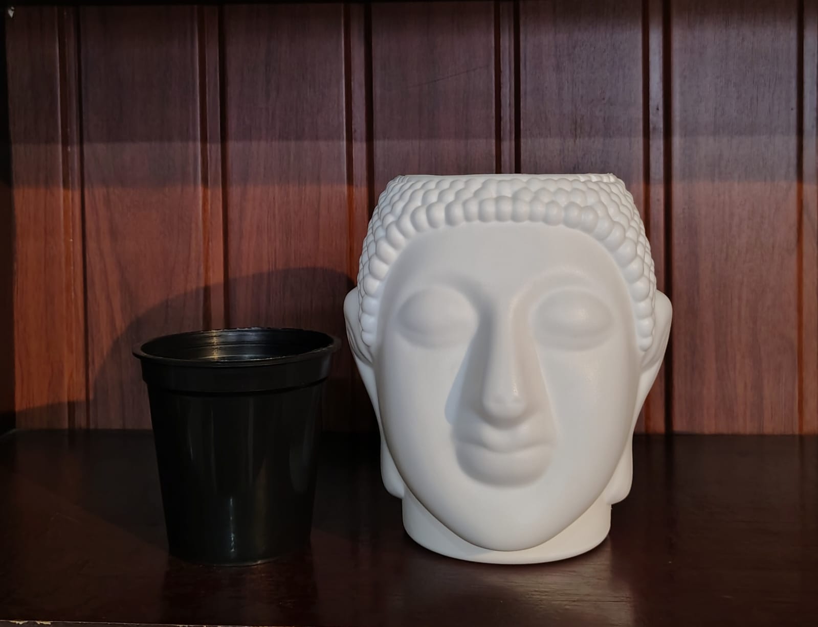 Buddha Medium White Pot