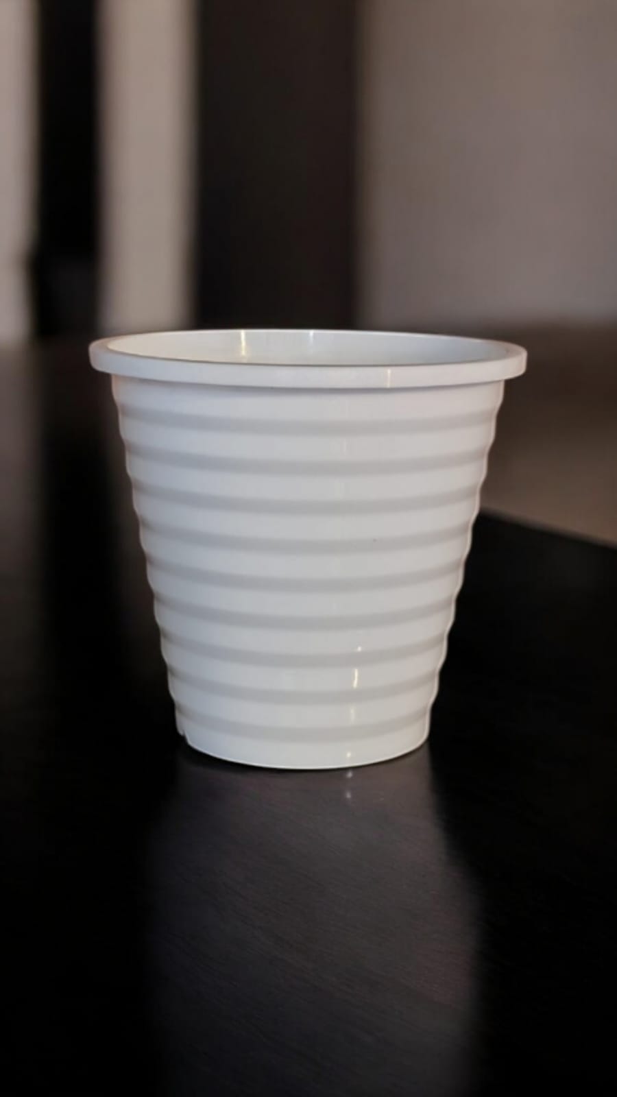 WHITE POT set of 5 RING 5 inch