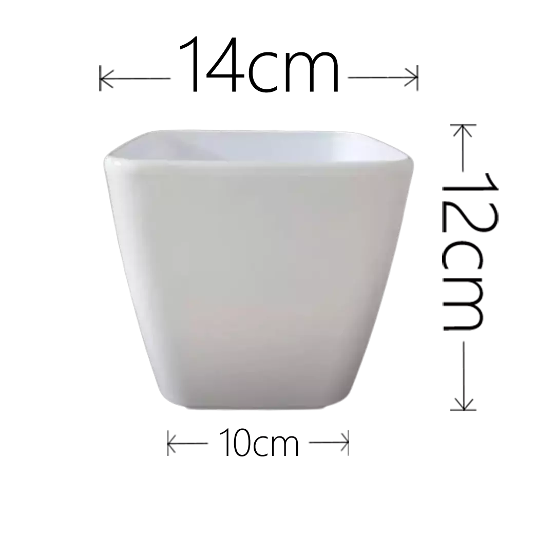 14 cm Paris Square Self-Watering White Indoor Pot