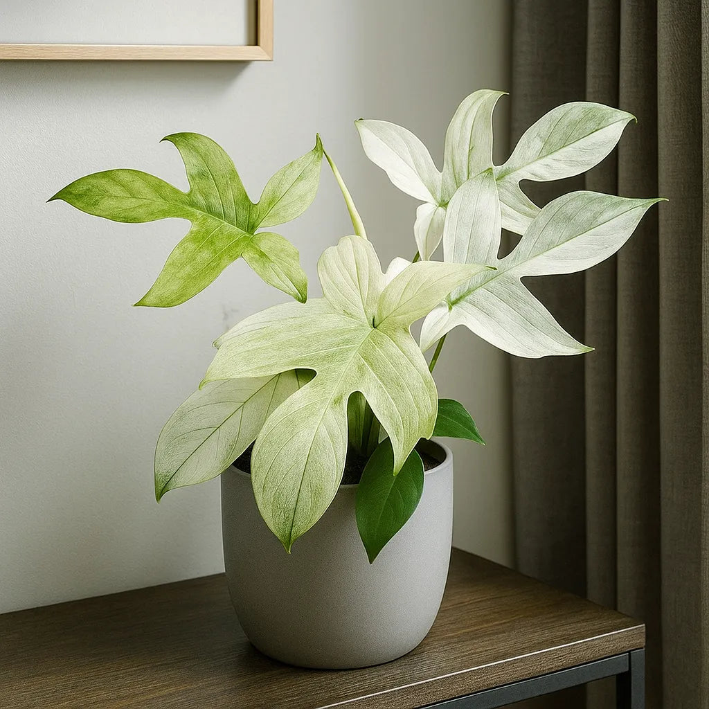 Philodendron Florida Ghost Mint close up leaf detail – healthy nursery plant – Foliages.in
